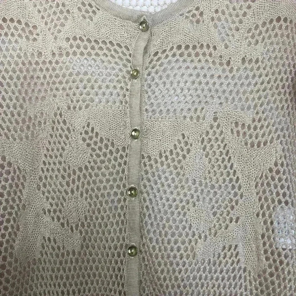 Tricotto Peach/Pink Mesh Cardigan Size  Small - Picture 7 of 16